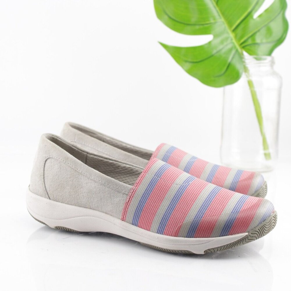 Dansko Womens Harriet Slip On Shoe Size 36 6 Gray Red Blue Suede‎ Loafer Flat